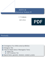 Math 38 Mathematical Analysis III: I. F. Evidente