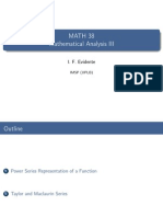 Math 38 Mathematical Analysis III: I. F. Evidente