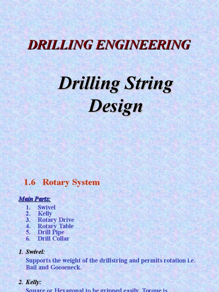 Tapered Drill String Design Overview | PDF | Mechanical Engineering ...