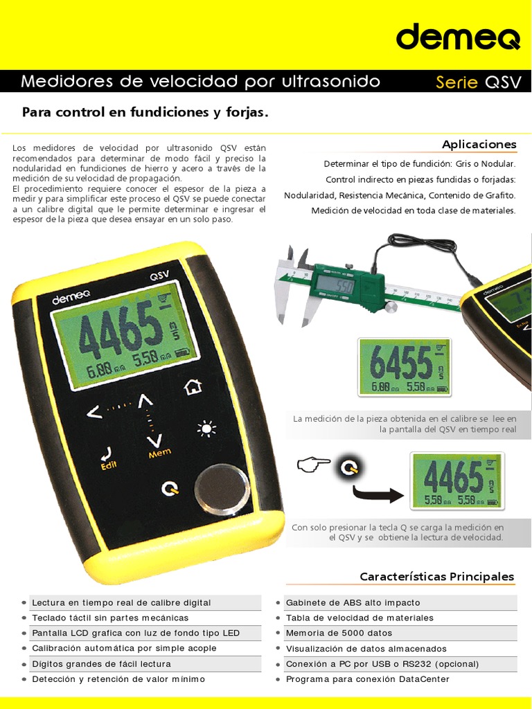 Medidor Ultrasonido QSV: Velocidad y Nodularidad | PDF | Medición | Science