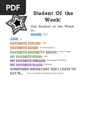 student of the week