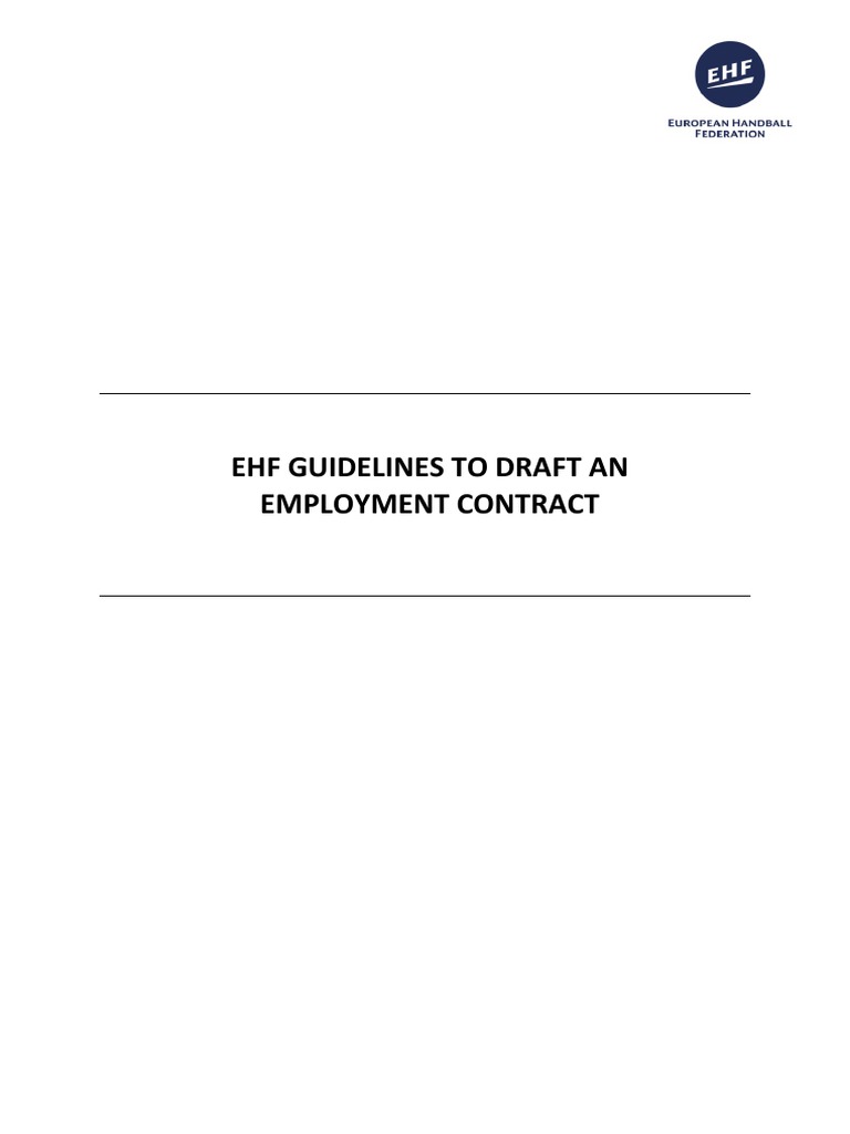 EHF Employment Contract Guidelines | PDF | Jurisdiction | Arbitration