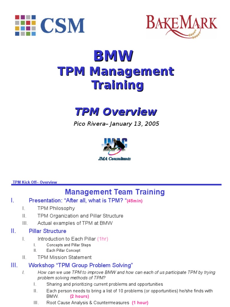 BMW MT Training 0305 | PDF | Brainstorming | Quality Assurance