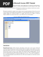 Download Main a Quick Microsoft Access 2003 Tutorial by dmx33 SN27062404 doc pdf