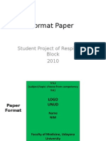 Format Paper: Student Project of Respiratory Block 2010