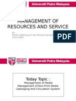 Management of Resources and Service: BY: Mohd Amirulalif Bin Mohd Hisham (GS37389)