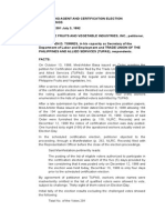 BARGAINING AGENT AND CERTIFICATION ELECTION PROCEEDINGS  G.R. No. 92391 July 3, 1992  PHILIPPINE FRUITS AND VEGETABLE INDUSTRIES, INC., petitioner,  vs. HON. RUBEN D. TORRES, in his capacity as Secretary of the Department of Labor and Employment and TRADE UNION OF THE PHILIPPINES AND ALLIED SERVICES (TUPAS), respondents.