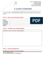 Pre-Course Questionnaire: Part 1 - Tell Us More About Yourself