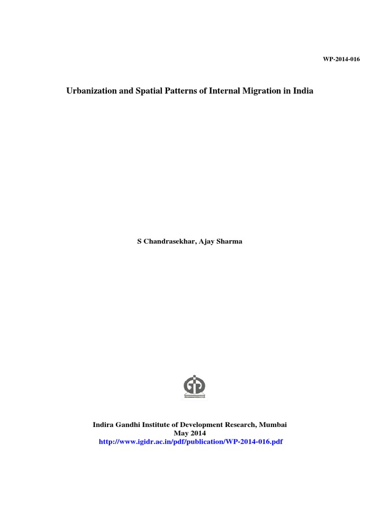 Urbanization and Migration in India | PDF | Migrant Worker | Human ...