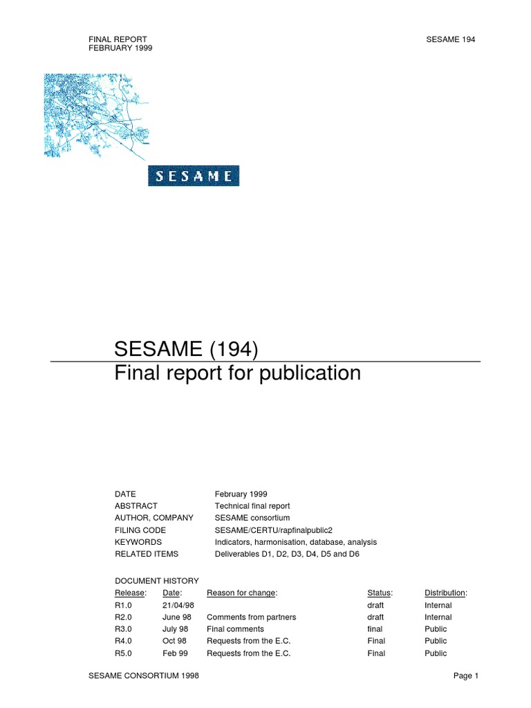 Sesame Report Long | PDF | Public Transport | Survey Methodology