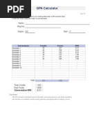 GPA Calculator - Anna University