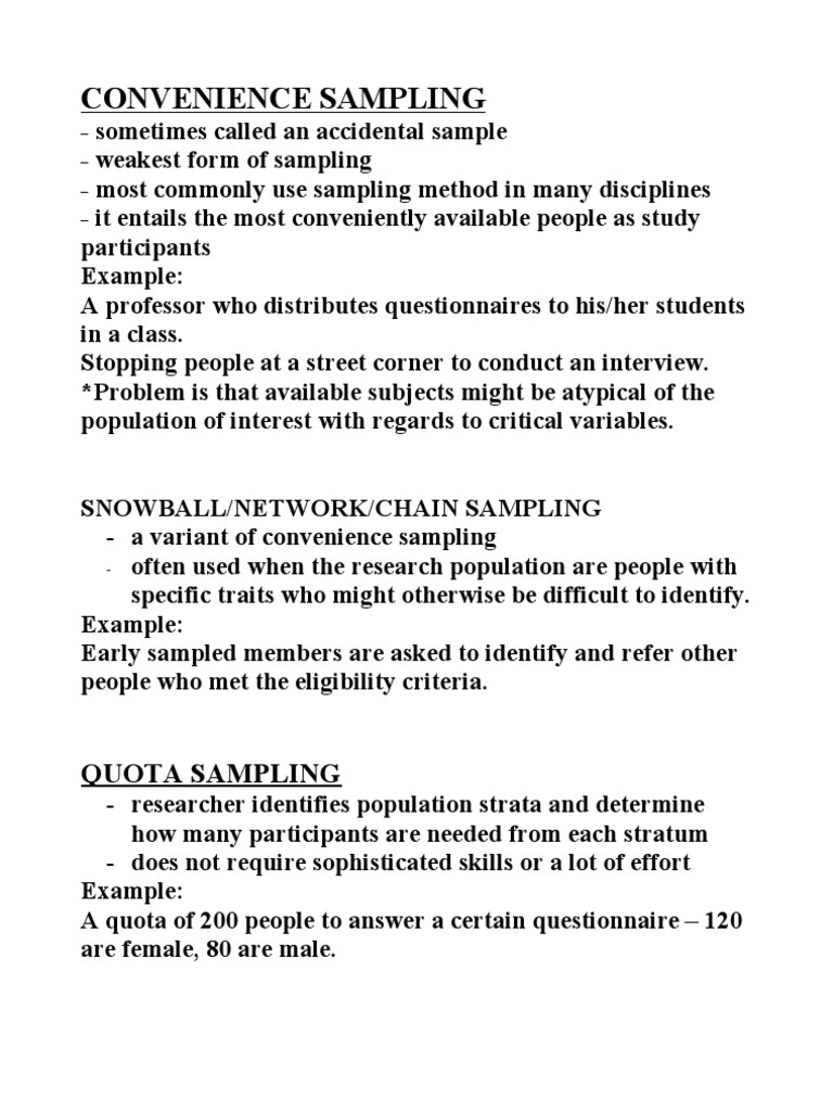 convenience sampling dissertation