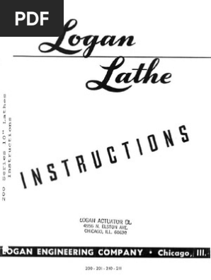 Logan Lathe Instructions