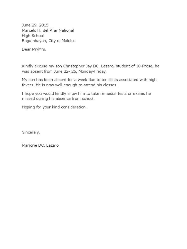 excuse-letter