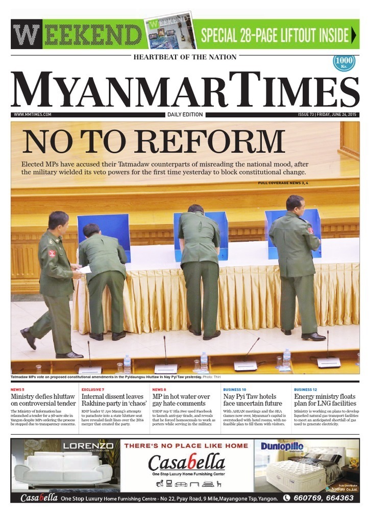 Friday, June 26, 2015 (MTE Daily Issue 73) PDF Myanmar Government