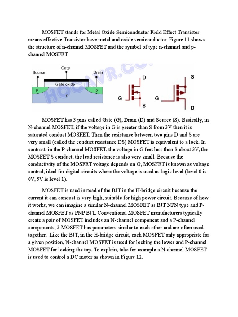 H Bridge | PDF | Mosfet | Field Effect Transistor