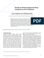 Analysis and Design of Simply Supported Deep Beams Using Strut and Tie Method