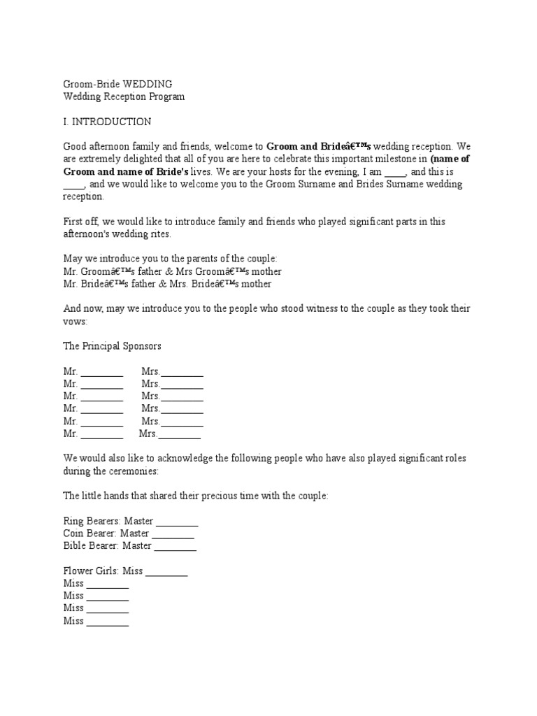 Wedding Script Hosting Wedding Groomsman