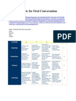 Rubric For Oral Conversation Sample