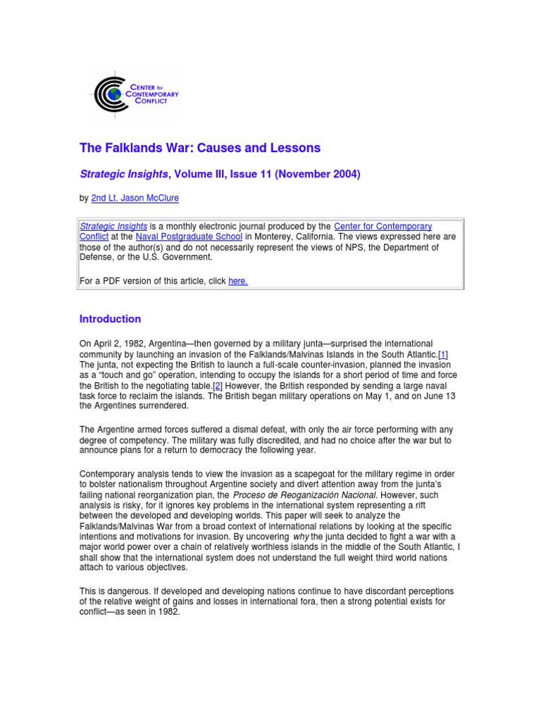 Falklands war dissertation picture