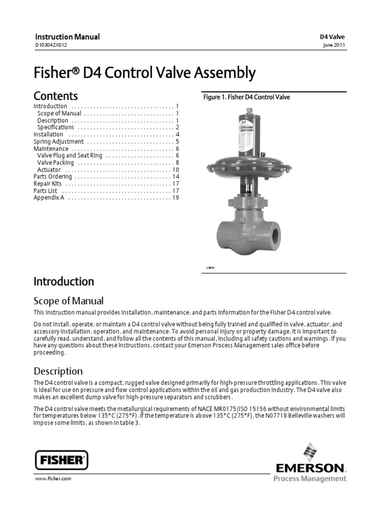 fisher valve D4 | Pounds Per Square Inch | Valve