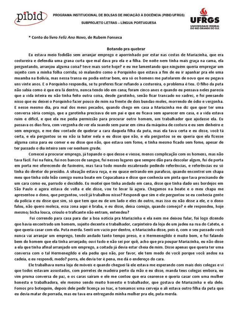 Conto Botando Pra Quebrar Pdf Contos Verdade