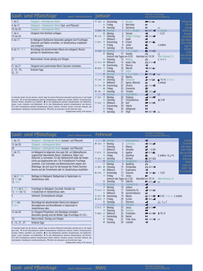 Mondkalender 15 D