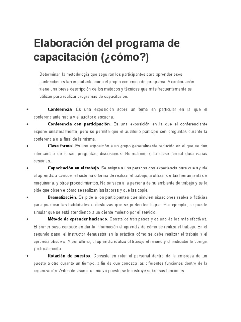 Métodos para Programas de Capacitación | PDF | Hemisferio cerebral ...