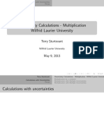 Uncertainty Calculations - Multiplication