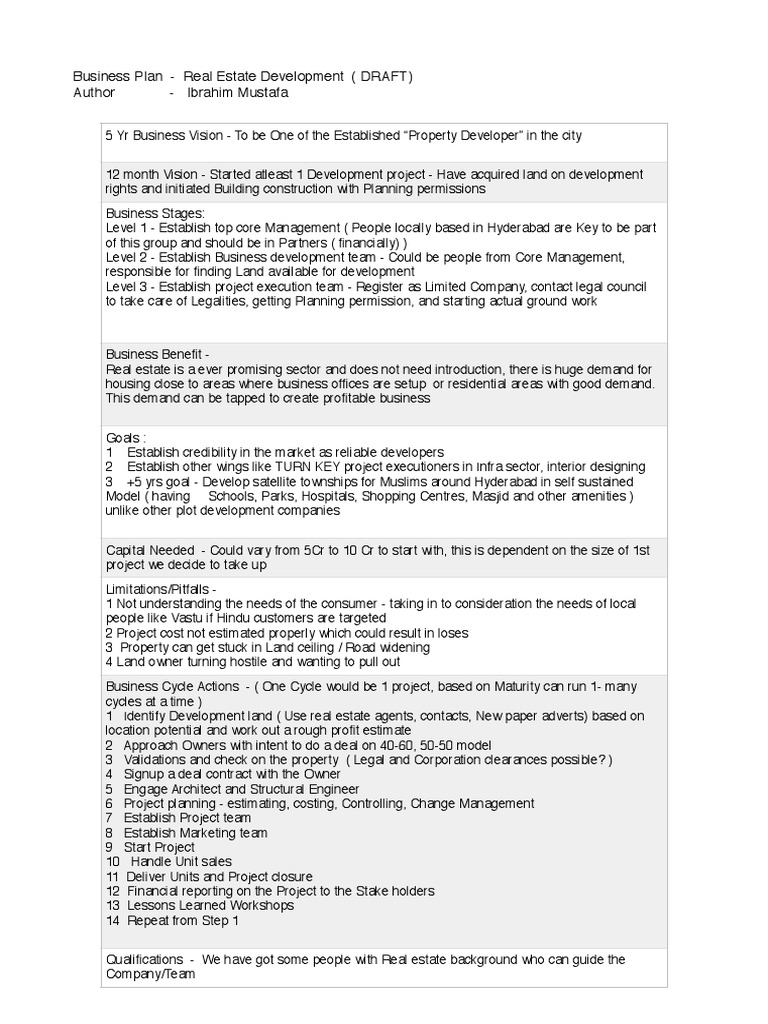 Business plan template word picture