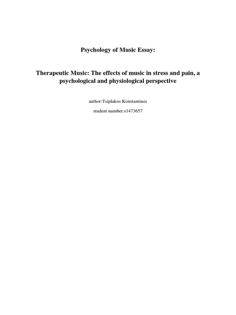 Effect of Music On Pain and Stress | PDF | Stress (Biology ...