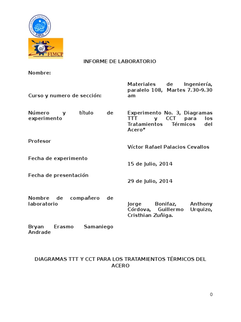 Diagramas TTT y CCT en Tratamientos Térmicos | PDF | Tratamiento a base ...