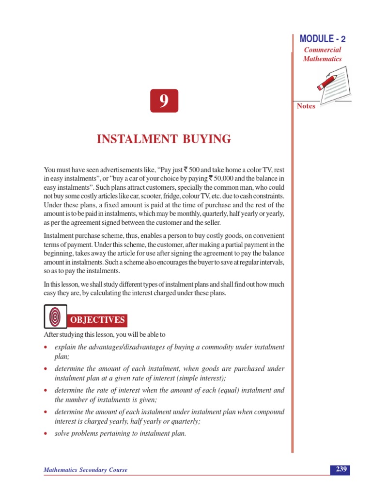 Understanding Instalment Buying | PDF | Business | Finance & Money ...