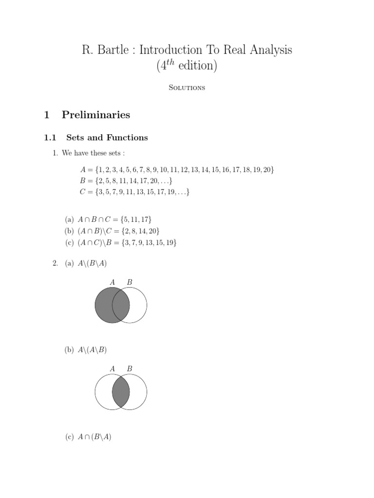 Bartle Introduction to Real Analysis solutions | Mathematical Logic |  Mathematical Concepts