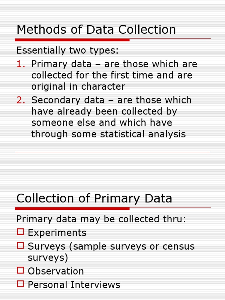 Methods data collection | Survey Methodology | Observation