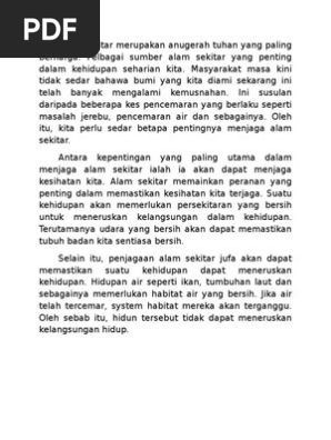 Kepentingan Menjaga Alam Sekitar Pdf
