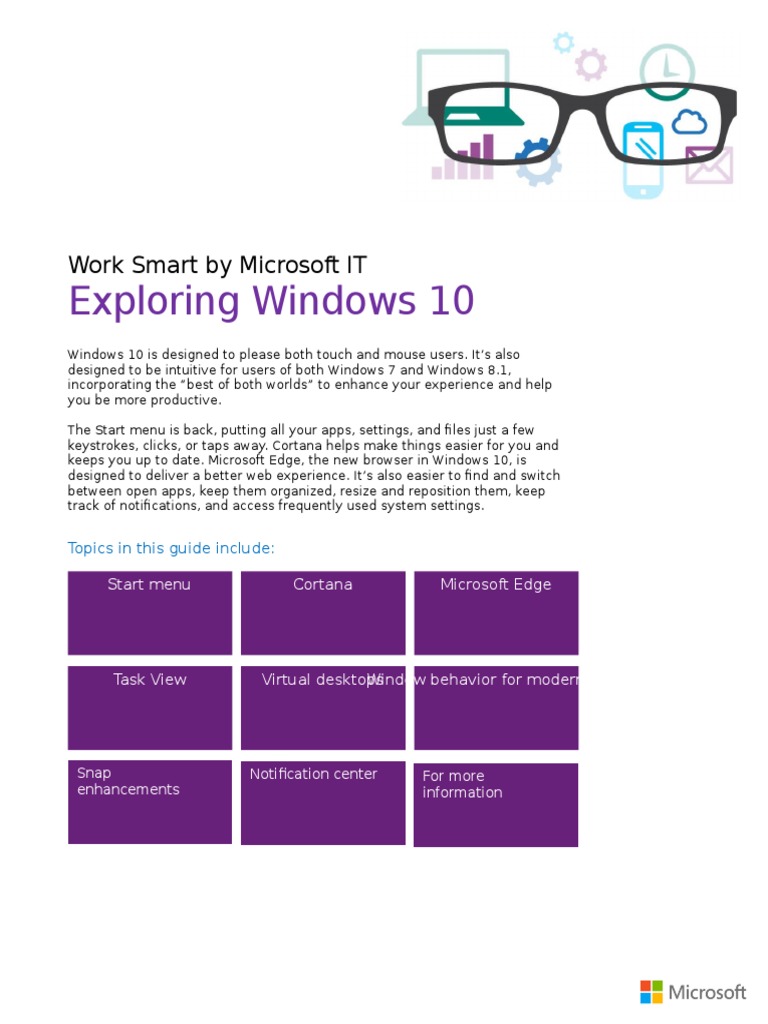 Exploring Windows 10  PDF  Windows 10  Microsoft Windows