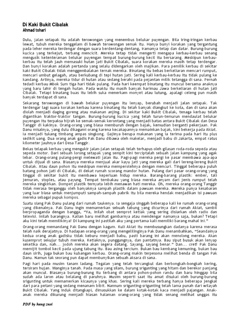 Ahmad Tohari Di Kaki Bukit Cibalak Pdf Pdf