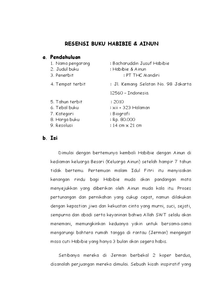 Resensi Buku Habibie Ainun