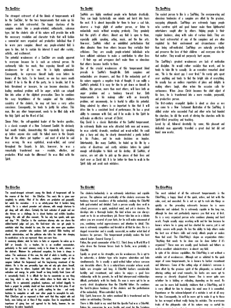 Personality Temperament Test Profile Portrait Pdf Pdf Anger