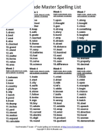Third Grade Master Spelling Lists