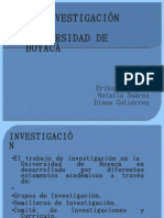 La InvestigaciÓn en La Universidad de BoyacÁ