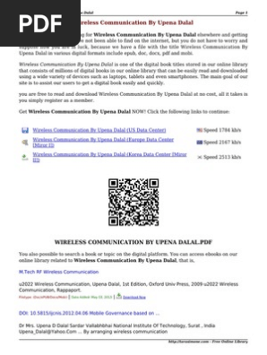 Wireless Communication by Upena Dalal XegMJ