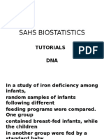 Sahs Biostatistics: Tutorials DNA