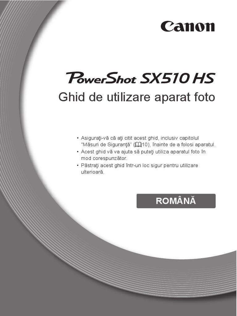 PowerShot SX510 HS Camera User Guide RO PDF | PDF