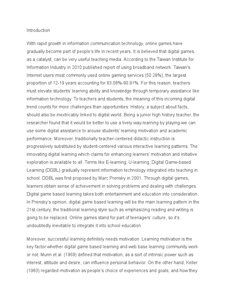 Enhancing Learning with Digital Games | PDF | Motivation | Motivational