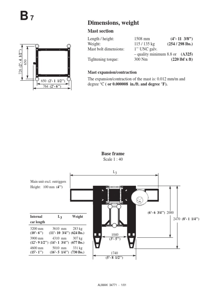 Alimak Scando 650 Base Frame | PDF | Home & Garden | Computers