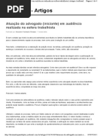 Atuaçao Do Advogado Iniciante Em Audiencia Trabalhista