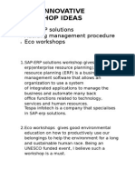 Three Innovative Workshop Ideas: SAP-ERP Solutions Auditing Management Procedure Eco Workshops