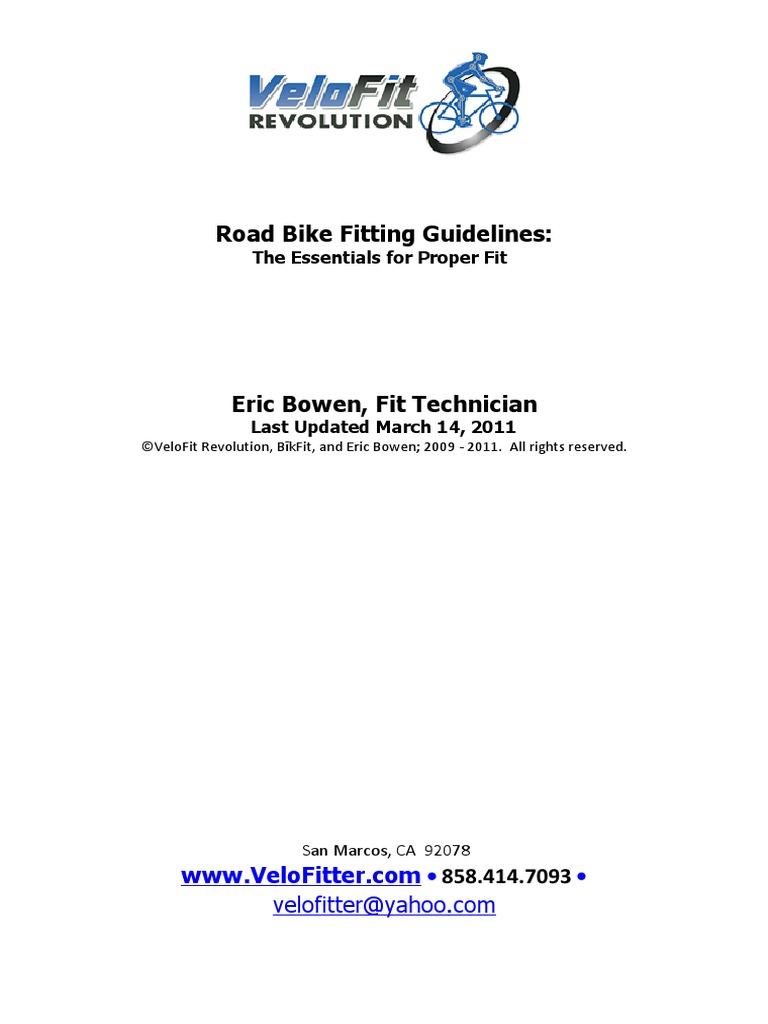 Road Bike Fitting Guidelines.3.14.11 | PDF | Human Powered Vehicles ...